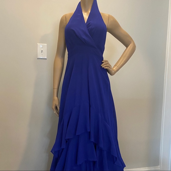 Parker Black Label Halter Ruffle Gown - Picture 4 of 10